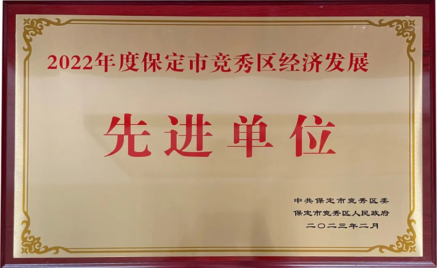 冠香居公司榮獲|2022年度保定市競秀區經濟發展先進單位